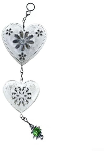 Hanging Metal Heart Ornaments Set of 3, for Home and Garden Decoration
