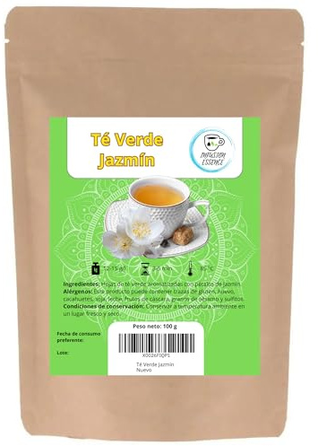 Té Verde Jazmín I Té Jasmín a Granel I Té antioxidante, energético y digestivo I Té Verde Jasmín en Hojas Sueltas (100 g)