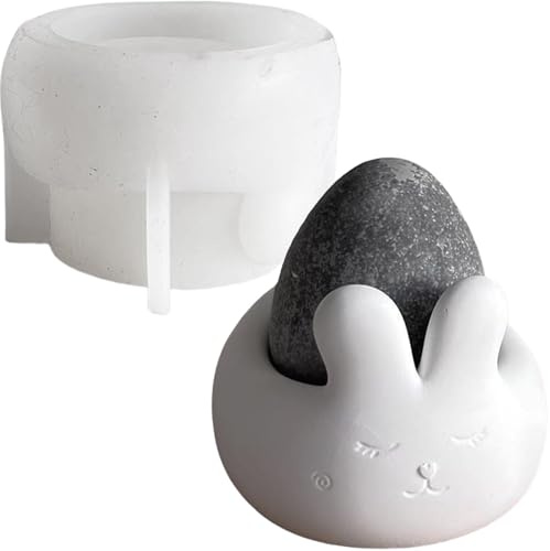 ALEFBET Silikonformen Gießformen Ostern，Silikonform Hase Zur Aufbewahrung von Ostereiern, Silikon Gießform Ostern Kerzenhalter，Gipsformen zum Gießen，Epoxidharz Formen Osterdekorationen