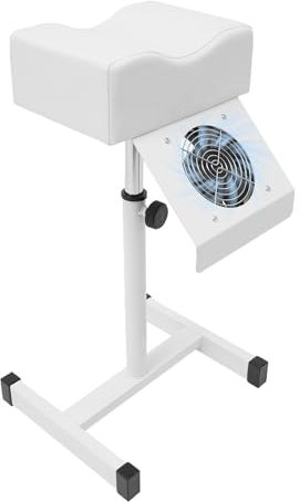 MEHOOSPVN Pediküre Hocker mit Staubreinigungsventilator Maniküre Pediküre Stuhl 45-65cm Höheverstellbar Salon Beinstütze Fußpflege mit weichem High-Density Schwamm für Schönheitssalon Nail Spa Weiß