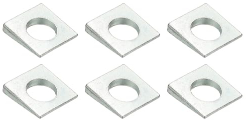 PATIKIL 6 Piezas M20x40mm Arandelas Cuadradas Biseladas Plateado