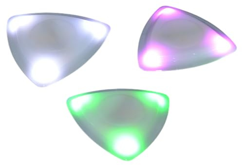 Nudorpn 3 Stück Leuchtendes Gitarrenplektrum, Gitarren-Plektrum, Bassgitarrenplektren, Glowing Guitar Pick Gitarren Plektren Gitarren-Zubehör für Akustik-E-Bass-Gitarren-Ukulele-Liebhaber, Sammler