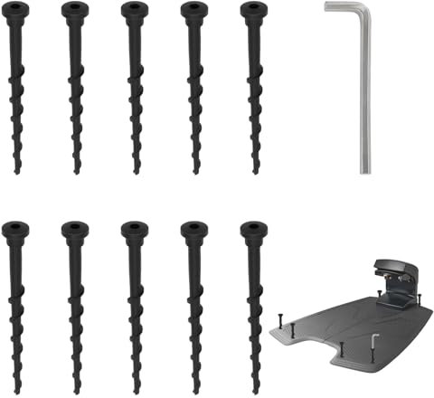 10 Stück Erdschrauben Rasenmäher Ladestation Schraube Mähroboter Garage Bodennägel Kompatibel mit Husqvarna Automatischen Rasenmähern 105 305 308 usw. Länge 13.7 cm Gartengeräte (Schwarz)