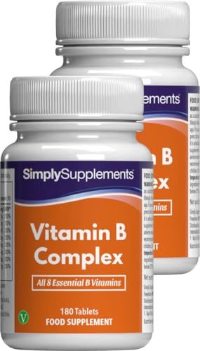 Complesso di Vitamina B | 360 Compresse Vegane | Integratore Naturale per Fino a 1 Anno di Fornitura | Supporto al Benessere Generale | SimplySupplements