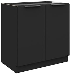 Kuechen-preisbombe Küchen Unterschrank 80 cm Siena Schwarz Küche Küchenzeile Küchenblock