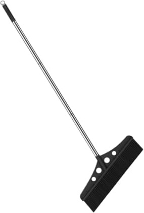 Alipis Escoba de Exterior Desmontable con Cabezal Ancho de Acero Inoxidable y Cerdas de Nailon, Mango Largo Ergonómico para Patios, Jardines y Terrazas, Cepillo Resistente para Limpieza