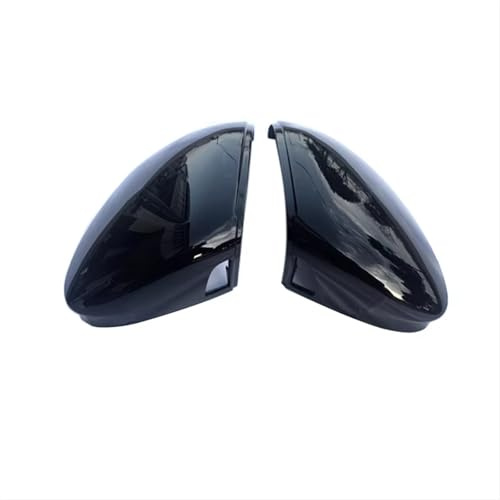 Spiegelkappe Für VW Für Golf 8 MK8 R Für GTI W Spurhalteassistent 2020-2022 Carbonfaser Hochglanz Schwarz Rückspiegelabdeckung Rückspiegelkappe(Schwarz glänzend)