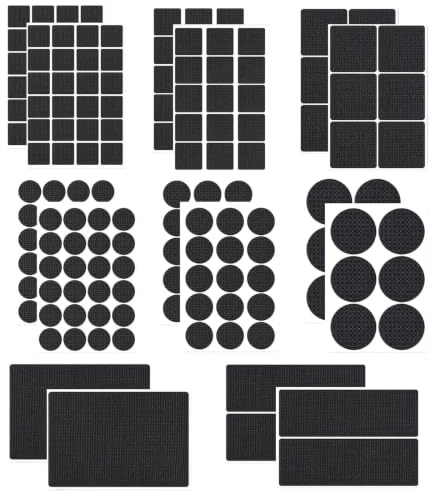 192 Stück Anti Rutsch Pads Schneidbar Rechteckige Möbel Rutschhemmer Antirutsch Pads Selbstklebend Antirutschmatte Rutschhemmend mit extra starkem Halt für Möbelfüße Stuhlbein Tische Sofas.