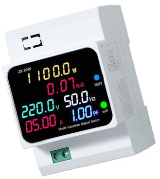 Contatore energia guida DIN Monitor sull ' utilizzo ' elettricità guida DIN, voltmetro Amperometro Watt Kwh Meter 40-300/250-450V 100A Monitor sull ' utilizzo ' elettricità per la casa