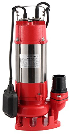 Hallmark Industries MA0387X-9A Sewage Pump with Float Switch, 7250 gpm, Stainless Steel, Heavy Duty, 1 hp, 230V, 49' Lift, 20' Cable