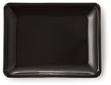CERTRE - Sottovaso per Bonsai Rettangolare in Gres, Made in Italy, Colore Crema Catalana Scura (Smaltato)| Misure esterne: 18x14x2 cm