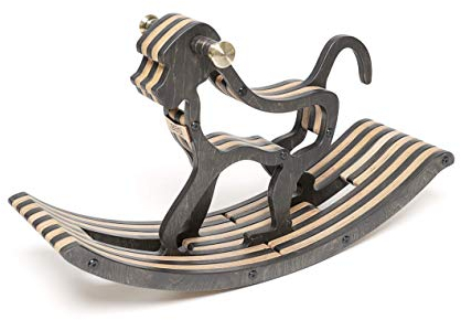 Sweety Toys 11193 Schaukelpferd Holz AFFE Alma Dunkelbraun- hochwertiges Designer Schaukelpferd