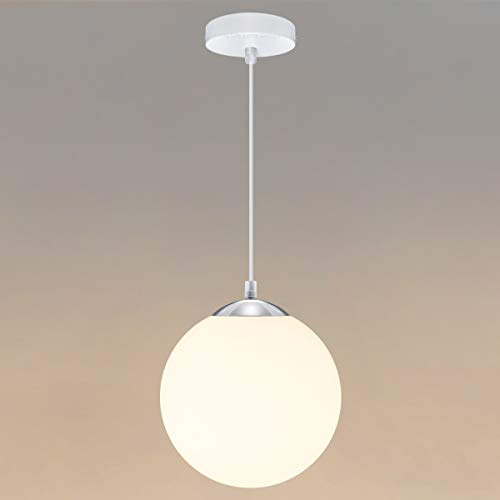 Frosted Glass Globe Ceiling Pendant Light Modern Lamp Shade Opaque Chrome M0199