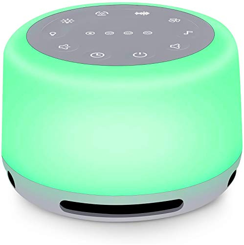 Sleep Sound Machine 24 Natural Soothing Sounds 7 Color Breathing Lights and Night Light with Timer Memory Feature Rechargeable Portable White Noise Machine for Baby Kids Adults