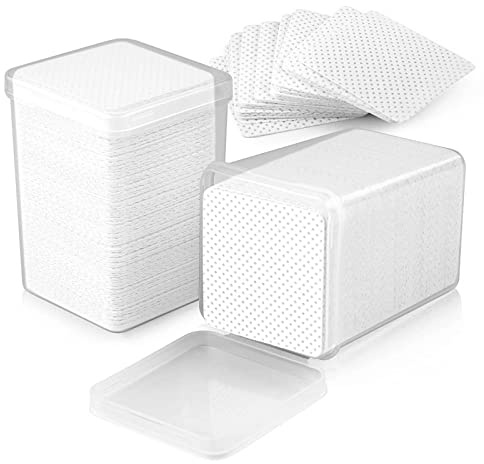 EBANKU 400 stück Wattepads Fusselfreie Pads Nail Cleaming Wipes Pads Tücher Nail Art Cotton Removers Baumwolle Fusselfreie Pads for Eyelash Extension Glue Nail Abwischbar