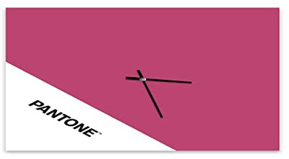 Pantone by Homemania Homemania Doppelwanduhr für Wohnzimmer Küche Büro 40 x 0,15 x 40 cm Rosa Weiß Schwarz Metall Maße du Produit: L40xP0,15xA40 cm, 1,9 kg