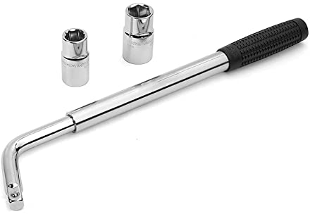TREORA Teleskop-Ringschlüssel, Radschlüssel – Standard-CR-V-Stecknuss (17/19, 21/23 mm) – for Auto, Van, LKW, Wohnwagen, in Segeltuchtasche