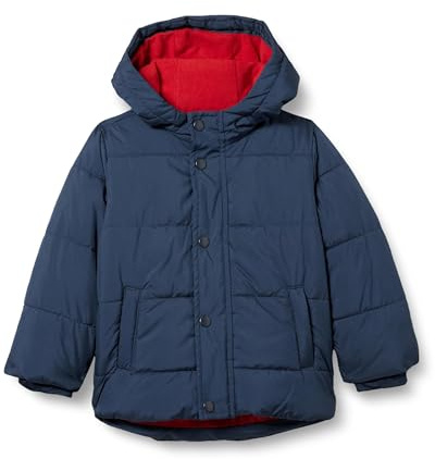 Amazon Essentials Chaqueta Gruesa y Acolchada con Capucha Bebé Niño, Azul Marino, 18 meses
