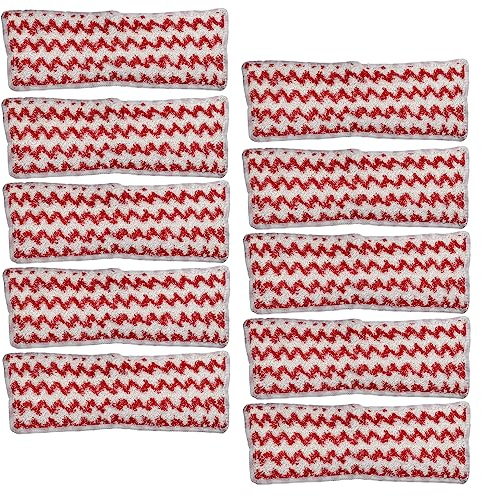vhbw 10x Wischbezug kompatibel mit Vileda Steam XXL Dampfreiniger, Dampfmop - Mikrofaser Grau Weiß