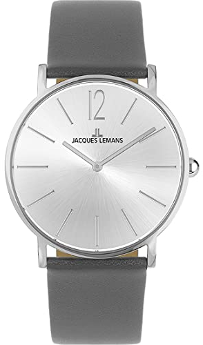 JACQUES LEMANS Damen-Uhren Analog Quarz One Size, Grau 32023317
