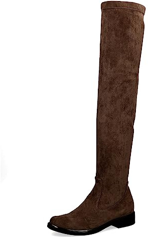 CAPRICE Damen Overknee Stiefel Flach Elegant Weite G, Braun (Dk Brn Stretch), 37 EU