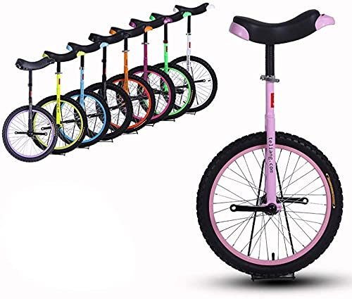 Fahrrad Einrad 18 Zoll Rad Einrad Auslaufsicheres Butyl-Reifenrad Radfahren Outdoor Sport Fitness Übung Gesundheit für Kinder & Anfänger, 8 Farben optional (Farbe: Rosa, Größe: 18 Zoll Rad)