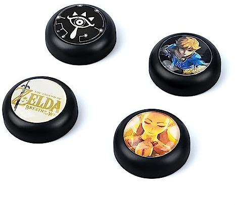 DLseego Joystick Kappen Kompatibel mit Switch/Switch Lite/Switch OLED,Harte Materialien Daumen Griffe Abdeckung Weich Anti-Rutsch 4PCS Daumen Taste Caps, Schwarze Klassische Charaktere