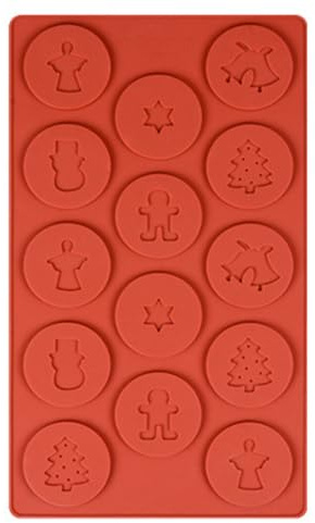 Christmas Silicone Mold,1Pack 14-Cavity Cake Cookie Moulds Candy Baking Molds for Chocolate Cake DIY for Xmas Party Cake Decoration with Christmas Themed Shapes