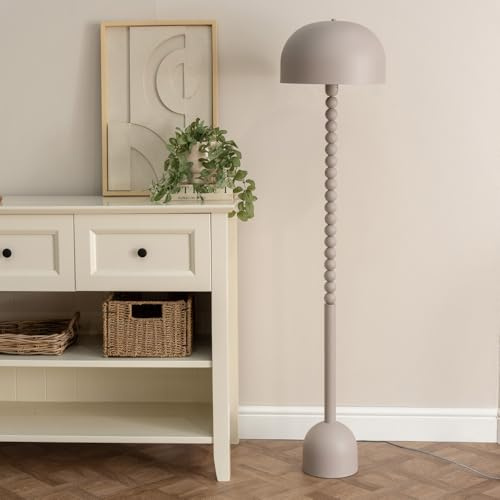 ValueLights | Grey Pebble Abstract Standing Floor Lamp with Dome Lampshade Living Room Hallway Light | Floor Lamps, Home Décor & Improvement Essential
