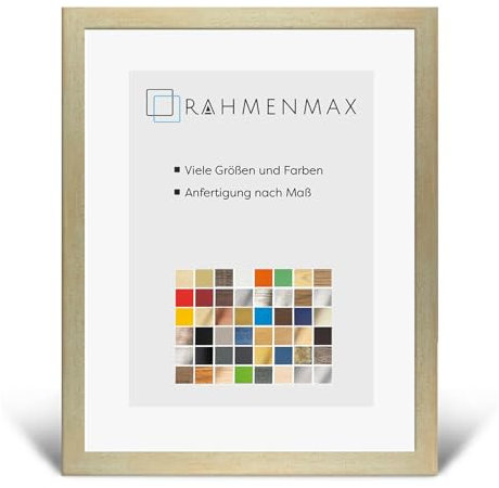 RahmenMax Morena Bilderrahmen Posterrahmen 33x98 cm Sand Gewischt Beige 98x33 cm mit weisser Rückwand und klarem Acrylglas