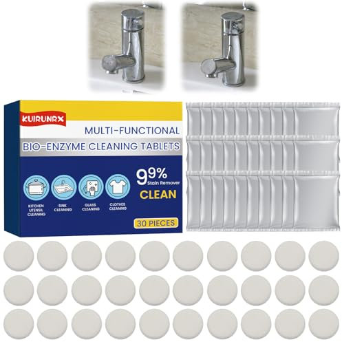 KUIRUNRX® Compresse Multifunzionali per la Pulizia Degli Enzimi, Pastiglie per il Lavaggio dei Vestiti, Utilizzato per la Pulizia Della Cucina, La Cura del Bucato, La Rimozione di Ruggine e Macchie