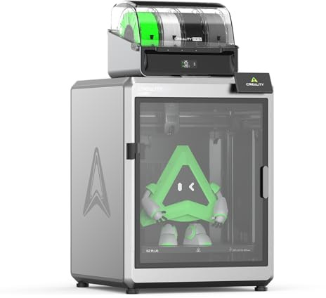 Creality K2 Plus Combo 3D-Drucker mit CFS, Mehrfarb- & Multi-Material-Druck mit bis zu 16 Farben, 350 × 350 × 350 mm Bauraum, Apus Direktantrieb, FOC-Servomotoren, beheizte Kammer 60°C