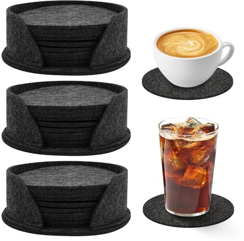 30 Stück Glasuntersetzer Filz, Filz Untersetzer Rund 10cm für Gläser, Getränkeuntersetzer Wiederverwendbar, rutschfest Untersetzer Glas Coasters für Kaffee