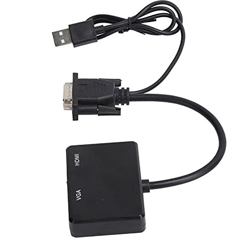 Fydun Convertisseur de Répartiteur d'interface Multimédia Haute Définition VGA vers VGA, Adaptateur Double Affichage Noir (Black)