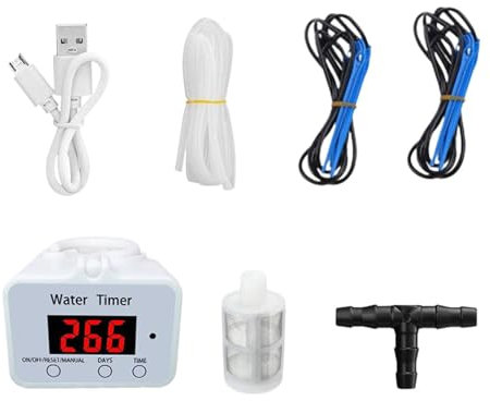 Drip Irrigation System - Smart Drip Irrigation Machine Waterer,Programmable Water Timer, Rechargeable Device for Garden, Yard, Lawn, Raised Beds
