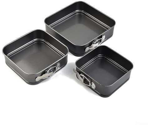 Teglie quadrate per torte (set da 3) per una facile cottura di torte e dessert