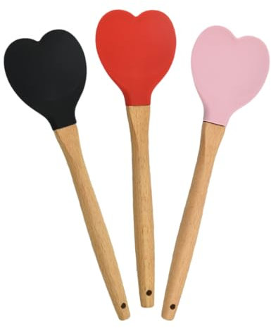 GLEAVI 3pièces Lot De Spatules Cuisine Silicone Ustensiles De Service Et Mélange Antiadhésifs Pour Cuisson Pâtisserie Et Mélange Rapide