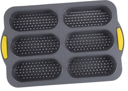 STOBAZA Moule À En Silicone Moule À Pour Hot-Dog Moule De Cuisson Antiadhésif À 6 Cavités Moules À Antiadhésifs Pour Petits Pains Baguette Faits Maison Pâtisserie DIY