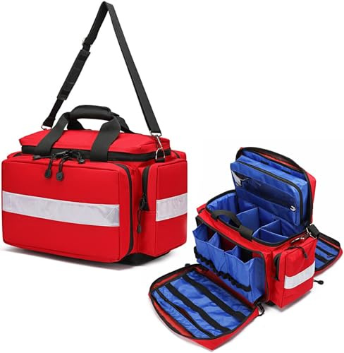 JuanNest Medizinische Tasche Leer, Notfallrucksack,Rettungsrucksack,Fluchtrucksack,Krankenschwester,Erste-Hilfe-Tasche Für Ärzte,EMS-Profis,Erste-Hilfe-Sets Für Haushalt Arbeitsplatz,Mehrere Fächer B