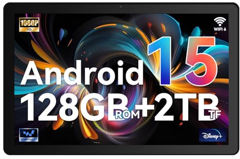 Whitedeer Tablet Android 15 Octa-Core Processor, 30GB+128GB+2TB TF, Tablet 10 inch with IPS Display, Android Tablets with 2.0GHz CPU, 6200mAh/ 5G WiFi/BT5.4/8MP+5MP/OTG, PC Mode, Widevine L1(Black)