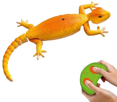 Berriphonia Jouet lézard d'escalade Mural - Reptile interactif télécommandé, Rampant réaliste, Jouet électrique pour redimensionner Les | Lézard grimpant pour