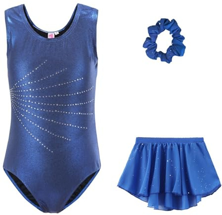 pvucpot Vestito Body da Danza Balletto per Ragazze Bambine Set di Tre Pezzi Leotard Body Tutu Ballet Ginnastica Ritmica Ragazza