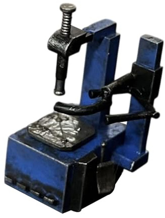 Miniature Tire Changer, Car Workshop Equipment, Model Garage Accessories, PP Material, Realistic Look for Model Car Enthusiasts, Shop Window Collector, Blue Retro