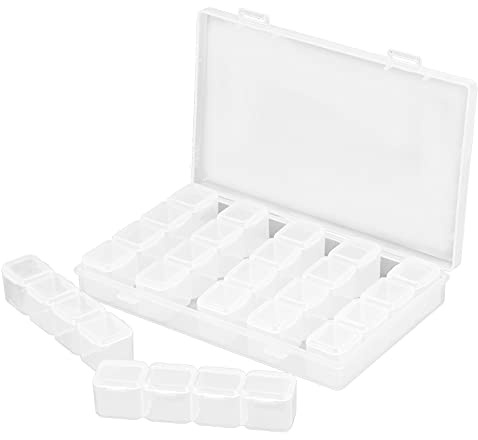 Aolidsive Diamanter Målarlåda, PP Pärlor Organizer Förvaringsväska, 28 Rutnät 17,5 X 10,5 X 2, Cm, för Diamantmålningspärlor Smycken Nail Art Frön och små Skruvar