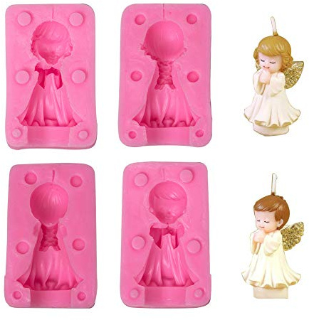 WANDIC Silikonform, 3D-Dekoration, Engel-Form für Kerzen, Seife, DIY, Spielzeug, dekorative Ornamente, Kunst, Handwerk, Junge und Mädchen