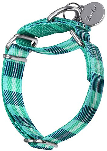 Dazzber Martingal Halsbänder für Hunde, Einstellbar-Heavy Duty- Weiche-Glatte-Leichtes Gehen Sie den Hund für Große/Klein Hunde (Mittlere, 2.5cm Breit, Köper Plaid)