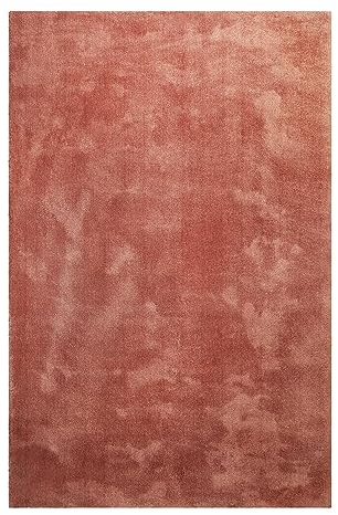 Homie Living Hochflor Teppich, modern, kuschelige, weich, flauschig für Wohnzimmer, Schlafzimmer und Kinderzimmer Sienna (Rot Braun, 200 x 290 cm)