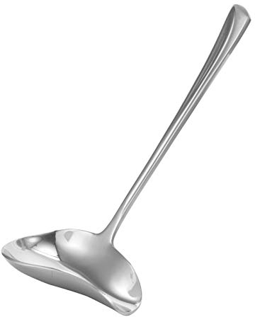 DOITOOL - Cucchiaio per salsa, cucchiaio con beccuccio per zuppa, mestolo in acciaio inox, per utensili da cucina, a specchio, lavabile in lavastoviglie, stile 2