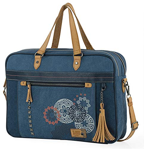 Lois - Laptoptasche - Frauen Laptoptasche. Businesstasche. Aktentasche und Schultertasche in einem - Business Taschen Damen. Handtasche Damen Umhängetasche, Blau