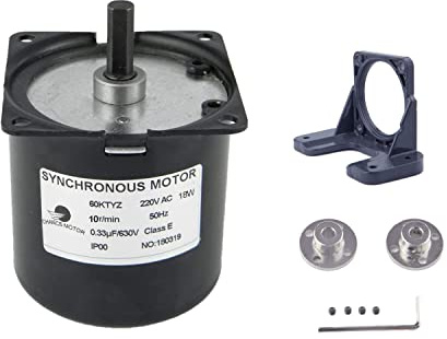 CHANCS 60KTYZ Moteur à engrenages synchrone à aimant permanent 220V 10RPM avec support fixe et accouplement à bride